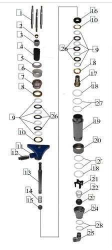 pump body fluid section for pneumatic airless sprayer 6390 graco type